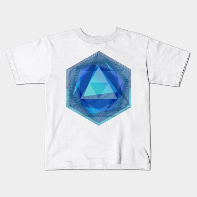 Jewel Lines - Sapphire & Cobalt Kids T-Shirt by micklyn